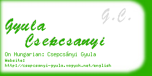 gyula csepcsanyi business card